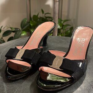 Salvatore Ferragamo Black and Pink Sandals